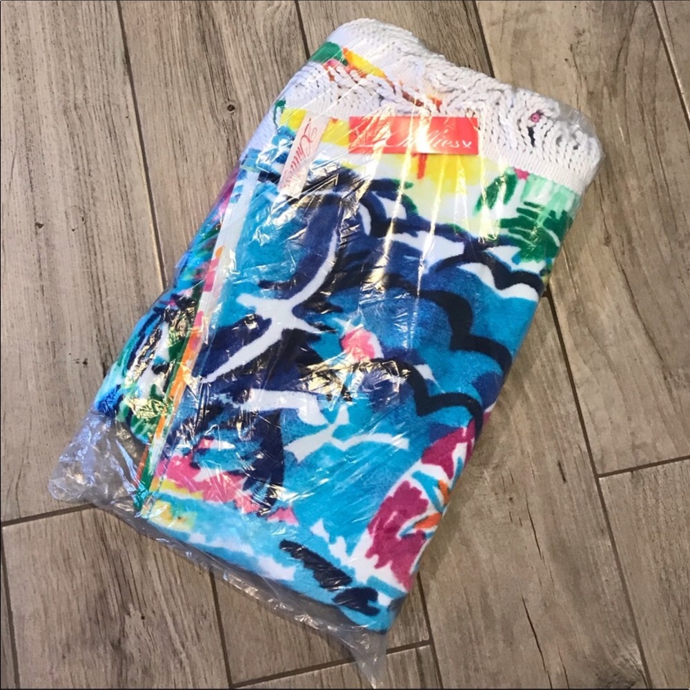 2Chillies Cotton Beach Towel Hawaiian Floral Kids Size Fringed New - Picture 10 of 15